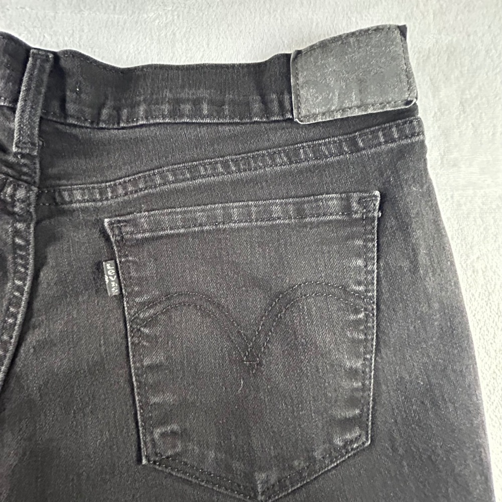 Levi's 505 Straight Jeans Black Denim W31 L34 Classic Fit - Picture 6 of 10